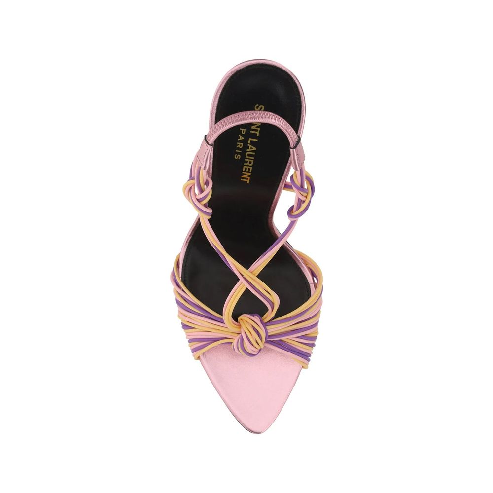 Saint Laurent Multicolor Calfskin Stiletto Heel Sandals