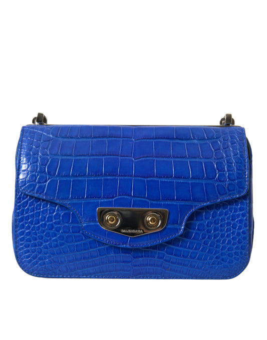 Balenciaga Blue Exotic Leather Neo Classic Purse Shoulder Handbag Bag