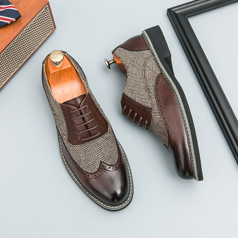 Brogue Men’s Korean-Style Casual Formal Leather Shoes