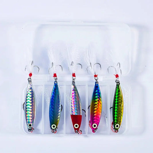 5 x 20 gram Lures with Tackle Box for Trout Salmon Kahawai