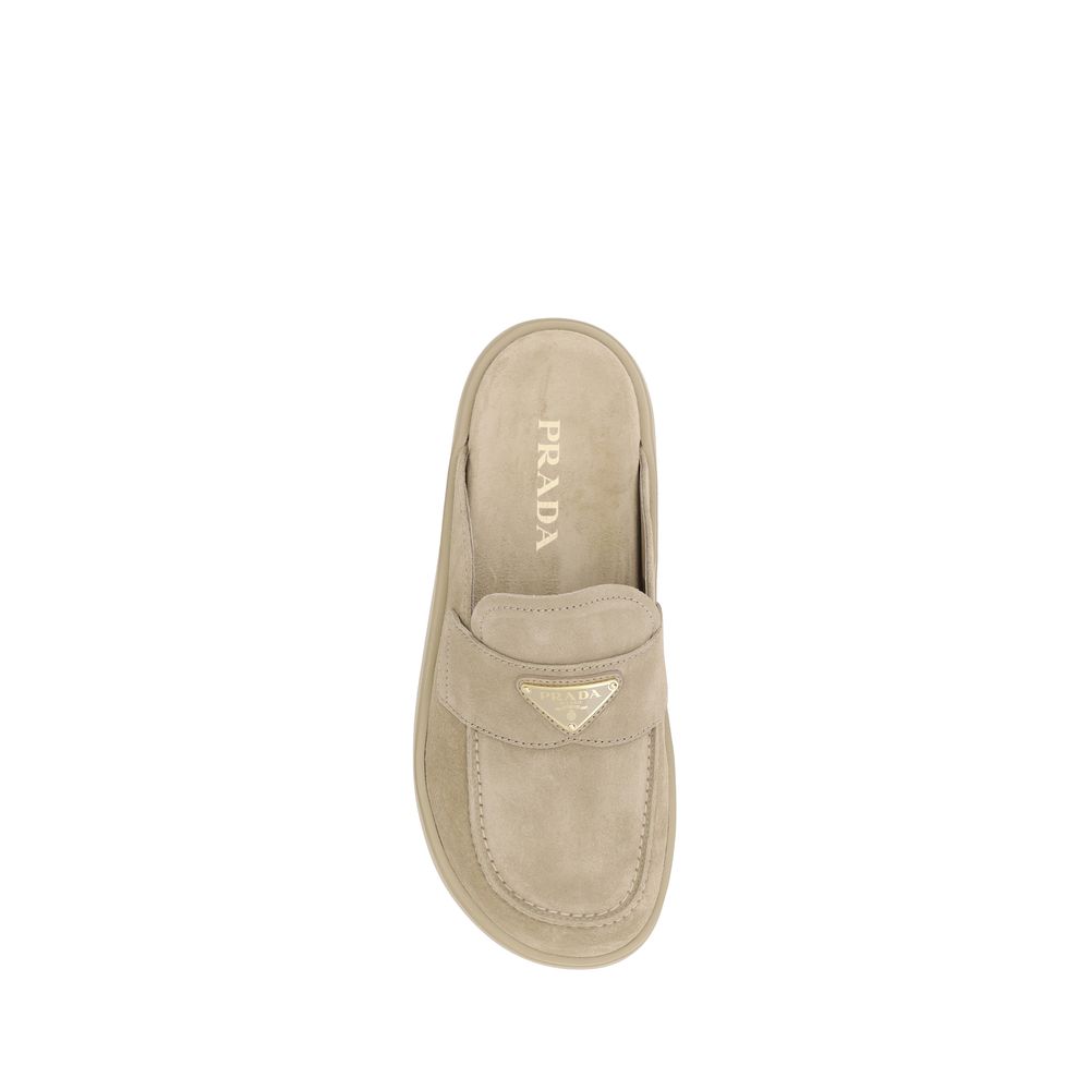 Prada Beige Rubber Mules