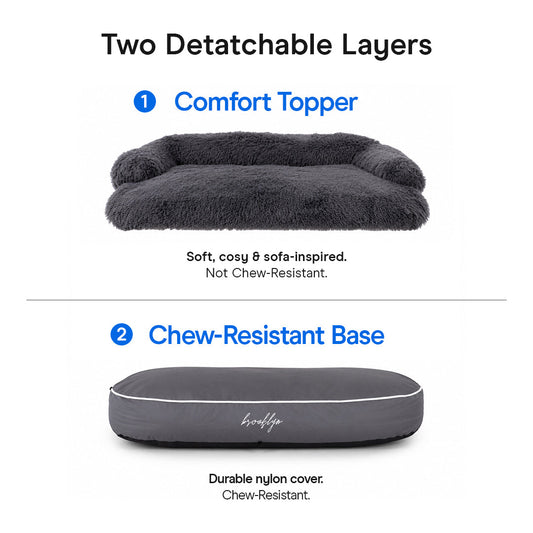 Brooklyn® Chew Resistant Luxe Lounger (2-in-1 Dog Bed)