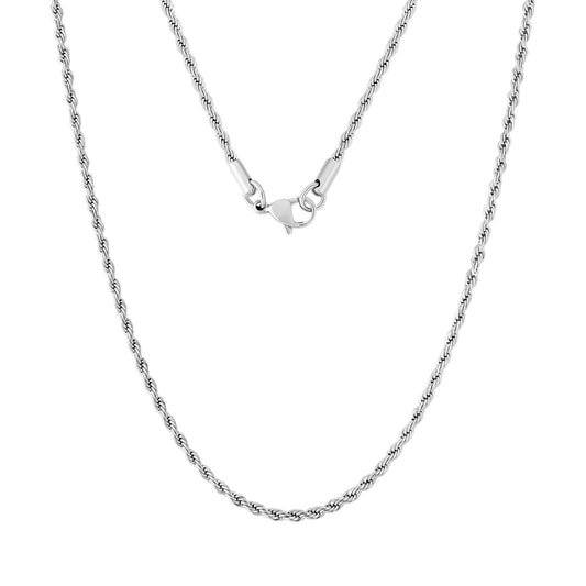 Big Daddy 2.5mm Stainless Steel Silver Rope Chain