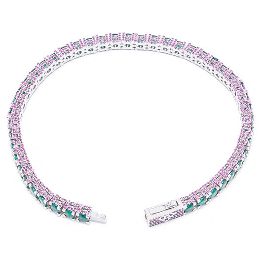 Big Daddy 4MM Silver Green Tennis Iced Out Bracelet