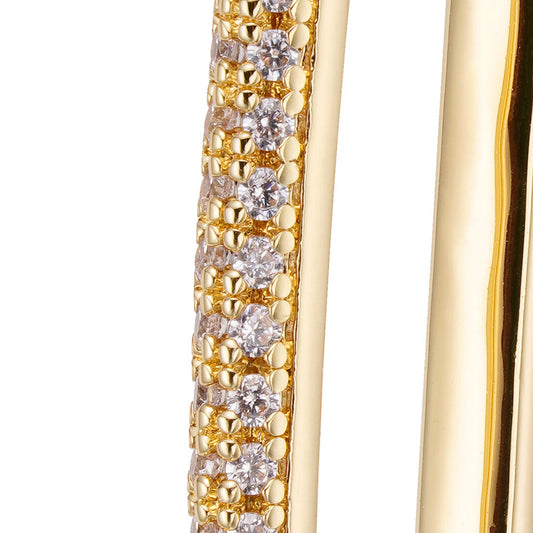 Big Daddy Oval Loop Gold Iced Out Earring