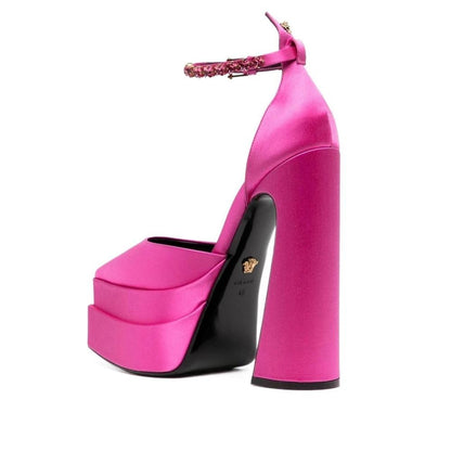 Versace Multicolor Satin Platform Pumps