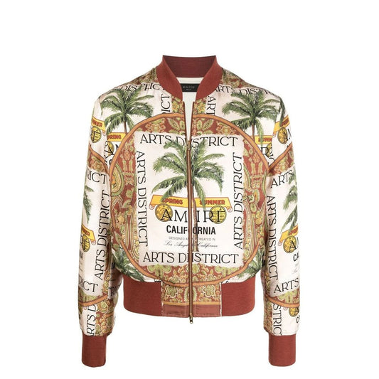 Amiri Beige Silk Bomber