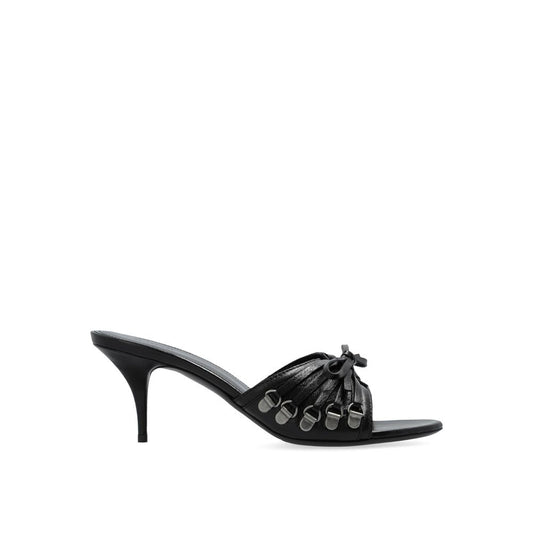 Balenciaga Black Lamb Leather Stiletto Heel Sandals