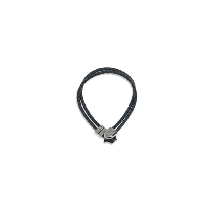 Versace Black Calf Leather Bos Taurus Bracelet