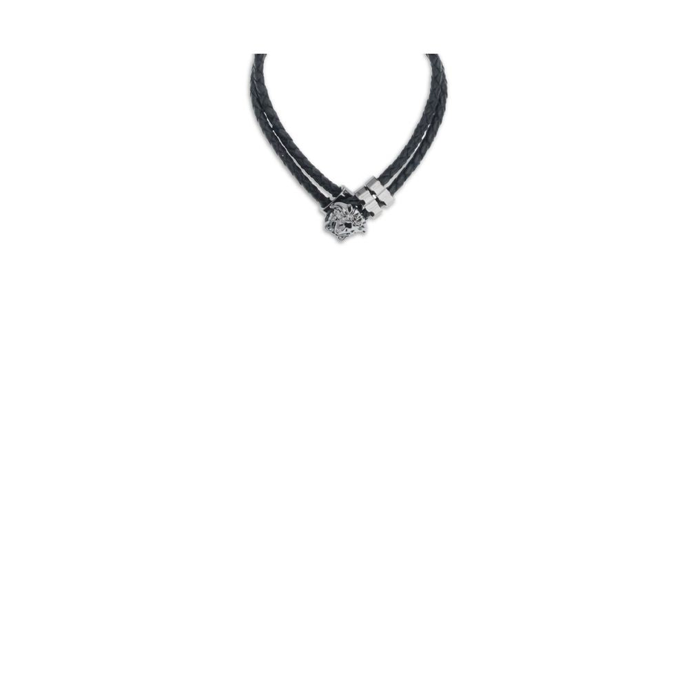 Versace Black Calf Leather Bos Taurus Bracelet