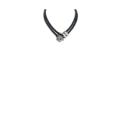 Versace Black Calf Leather Bos Taurus Bracelet