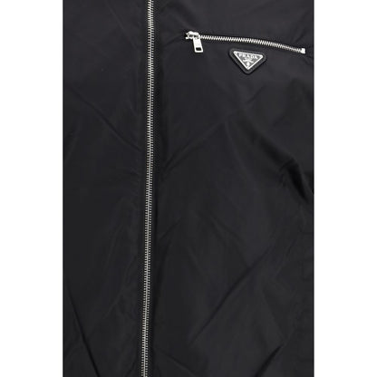 Prada Black Fleece Wool Bomber
