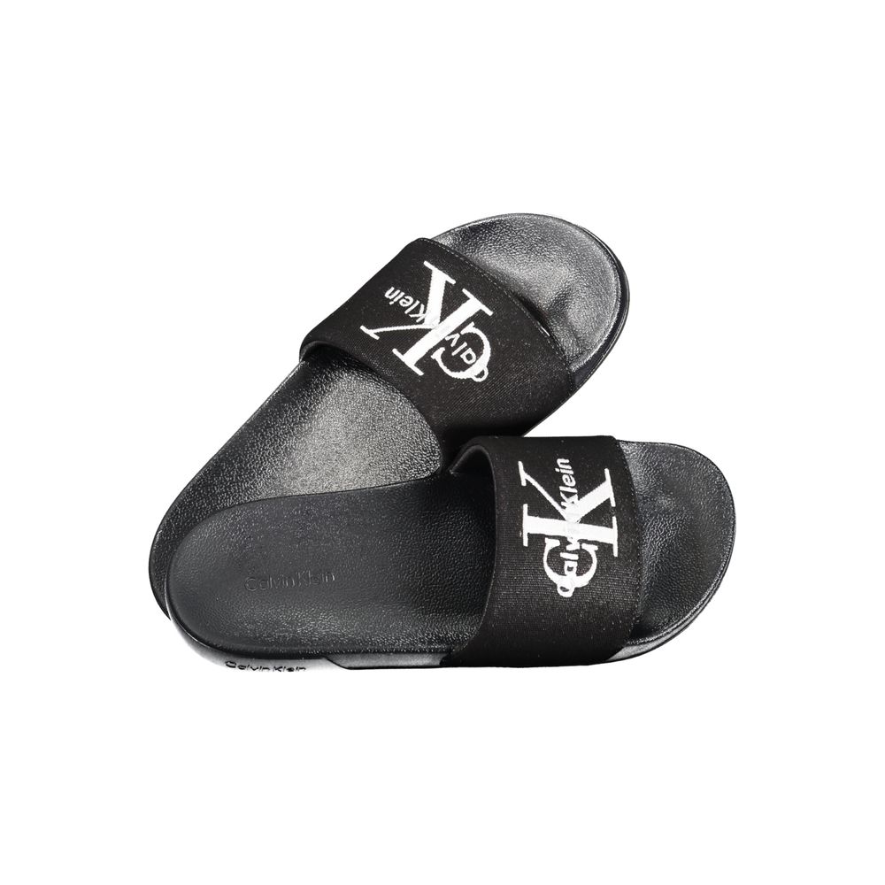 Calvin Klein Black Polyurethane Men's Slipper