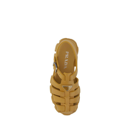 Prada Brown Acetate Platform Sandals