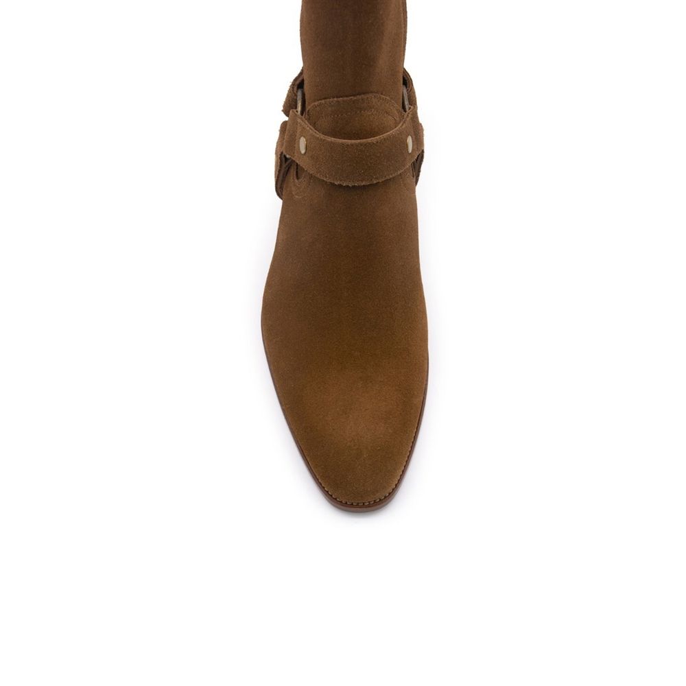 Saint Laurent Brown Calfskin Ankle Boots