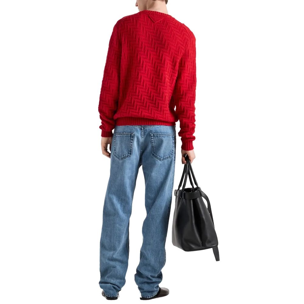 Prada Blue Cotton Straight-Leg Jeans