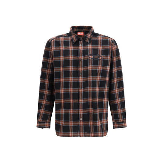 Diesel Blue Cotton Pattern Shirt