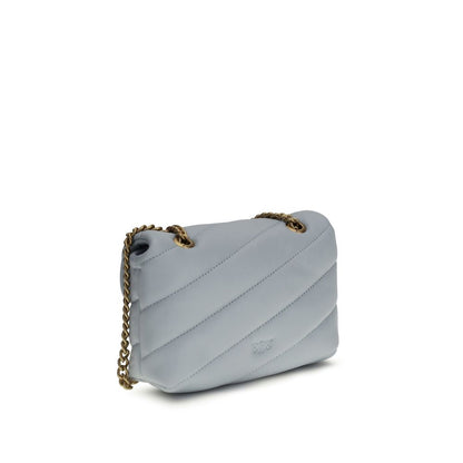 PINKO Blue Calf Leather Bos Taurus Shoulder Bag
