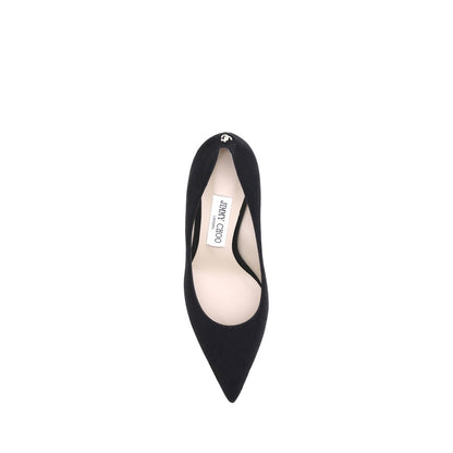 Jimmy Choo Black Goatskin Mid Heel Pumps