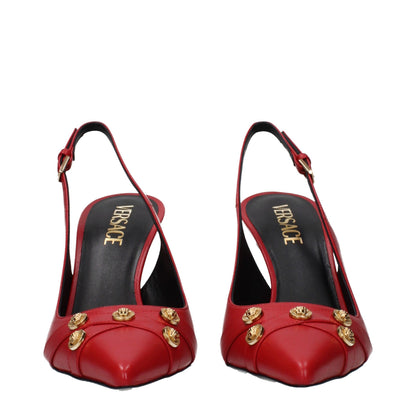 Versace Red Leather High Heel Pumps
