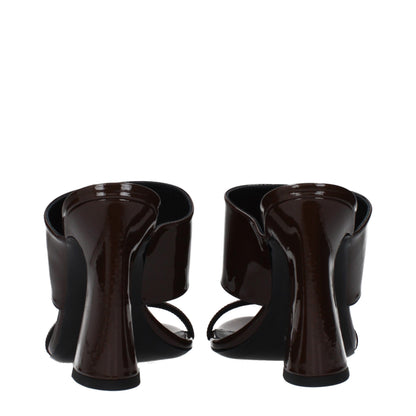 Versace Brown Leather Stiletto Heel Sandals