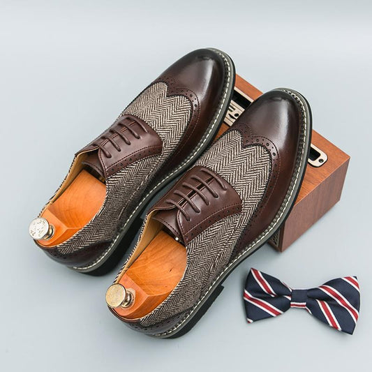 Brogue Men’s Korean-Style Casual Formal Leather Shoes