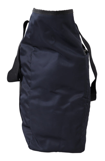 Versace Blue Nylon Tote Bag