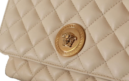 Versace White Nappa Leather Medusa Shoulder Bag