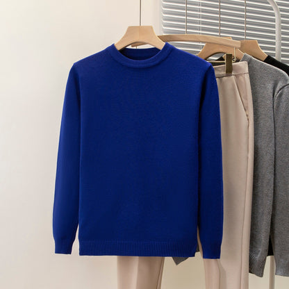 Round Neck Sweater Men's Solid Color Casual Bottoming Sweater