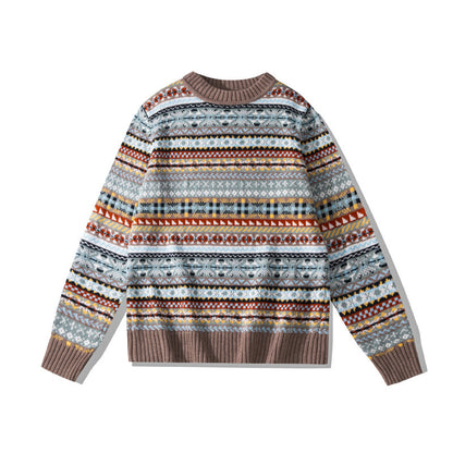British Retro Crew Neck Pullover Sweater