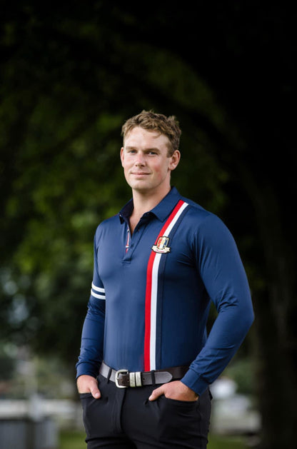 Mens Performance Navy Riding Shirt