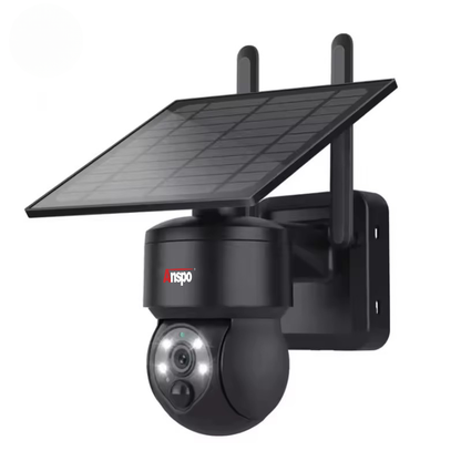 Anspo 4G SIM SOLAR security camera wireless free batteries and 64GB card Black