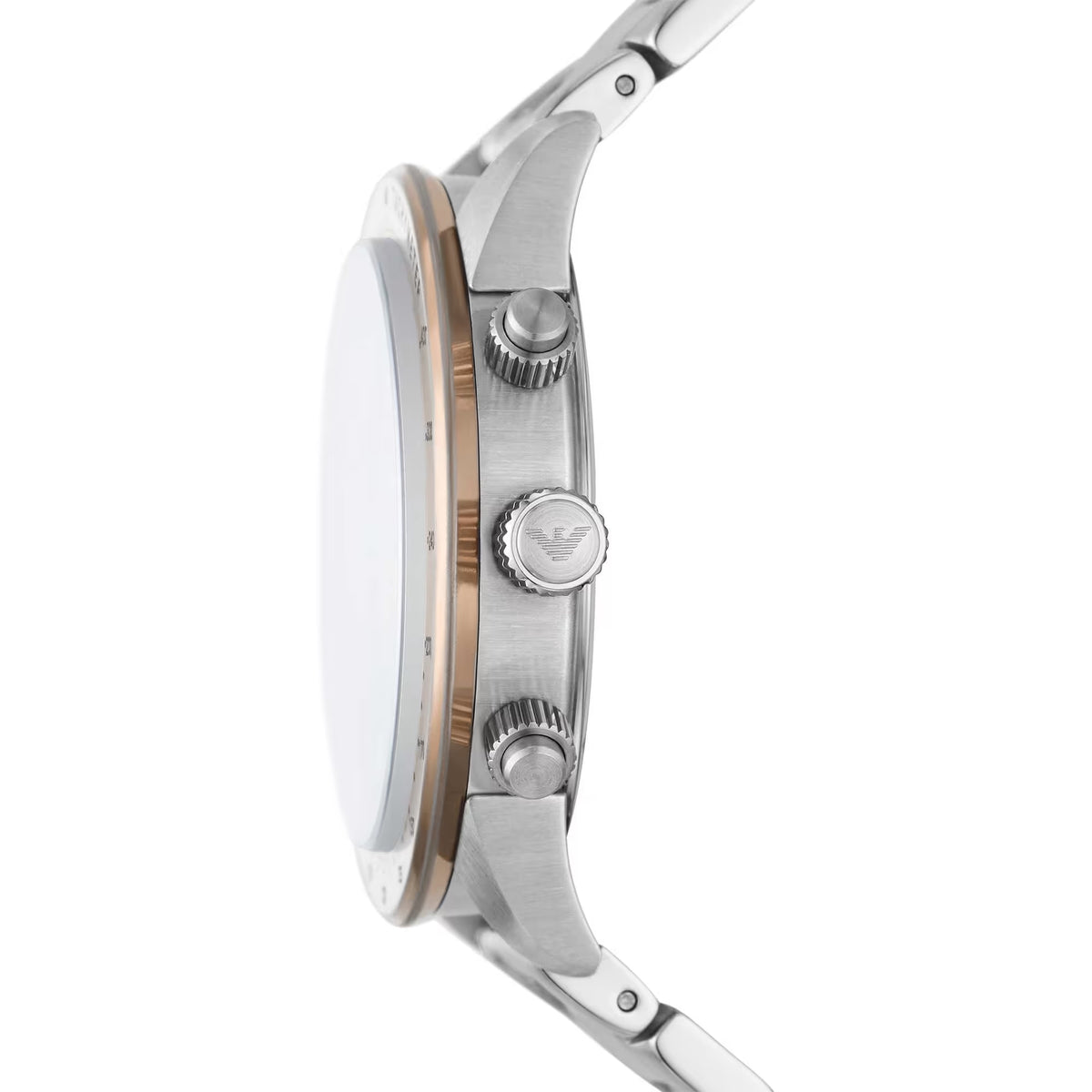 Emporio Armani Bronze and Silver Steel Chronograph Watch