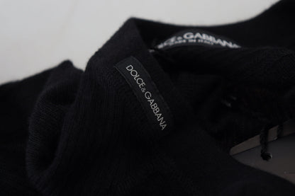 Dolce & Gabbana Black Cashmere Button Pullover Sweater