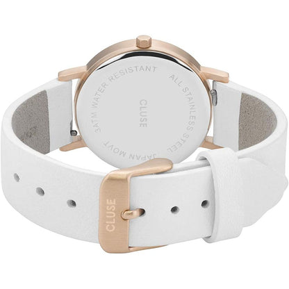 Cluse White Leather Dress Watch