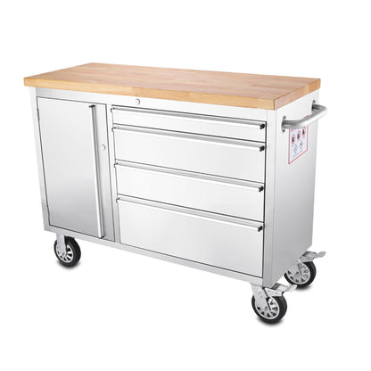 48 inch Stainless Steel 4 Drawer Work Bench tool chest Tool Box Chest Cabinet