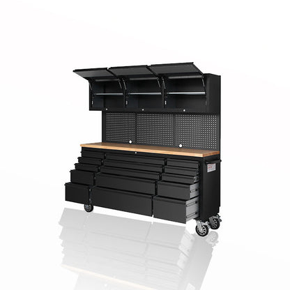72 Inch 18 Drawers black Tool Chest workbench