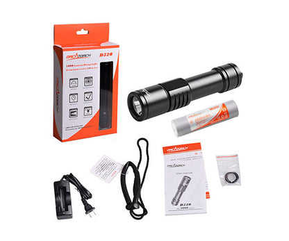 OrcaTorch D520 – 1000 Lumen Dive Torch – RED