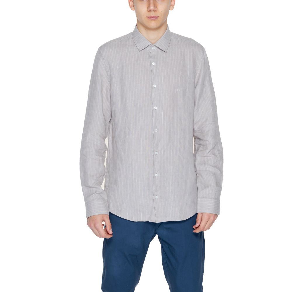 Calvin Klein Beige Linen Dress Shirt