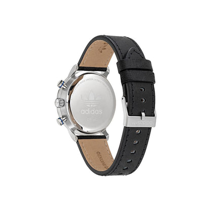 Adidas Black Leather Dress Watch