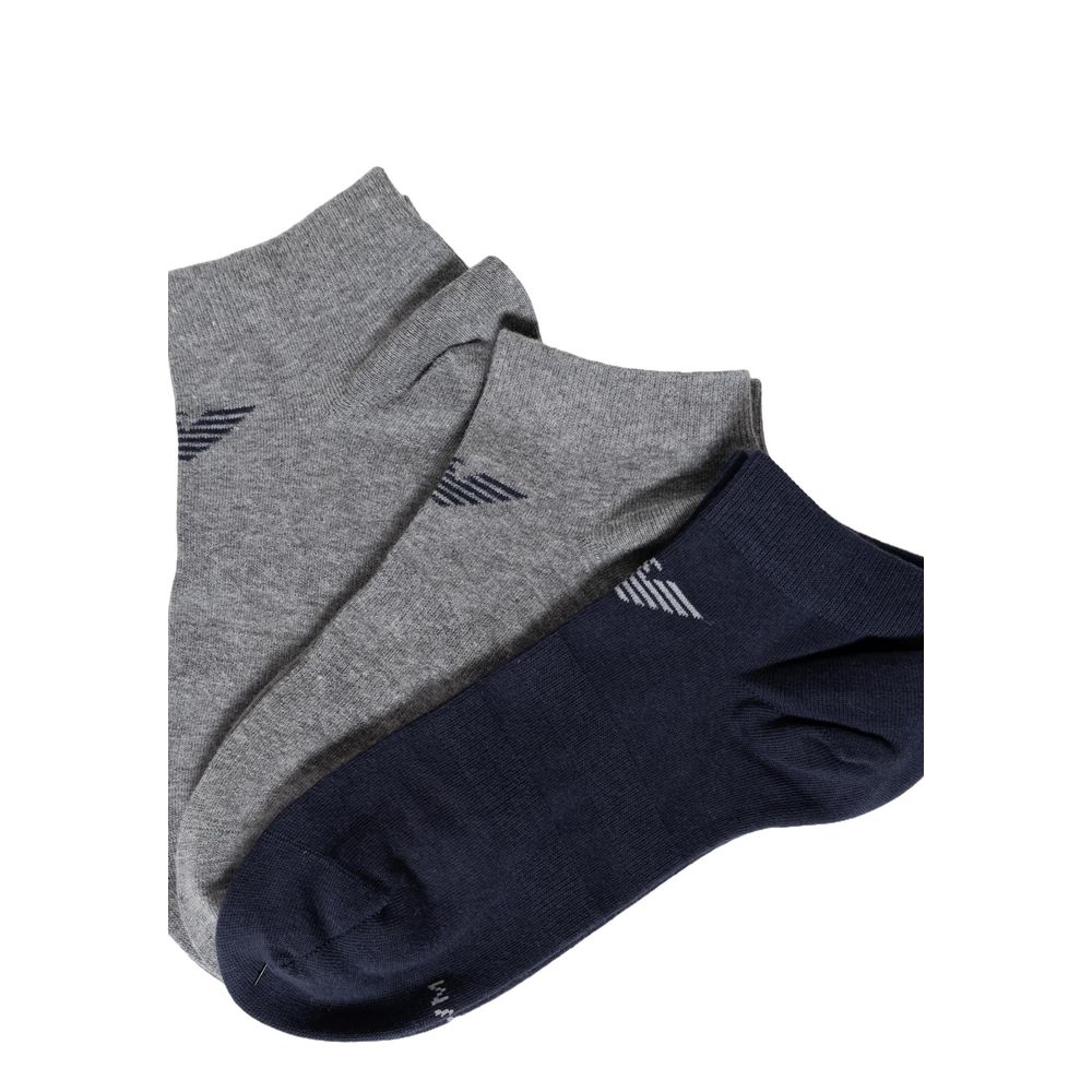 Emporio Armani Underwear Blue Cotton Socks