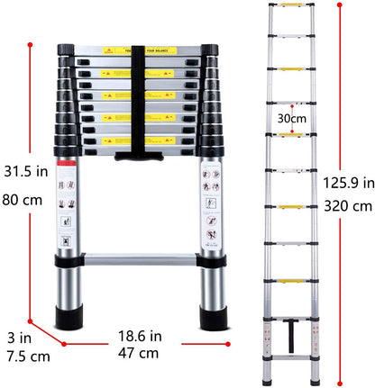 Ladder Telescopic Aluminium Extension Ladder 3.2m