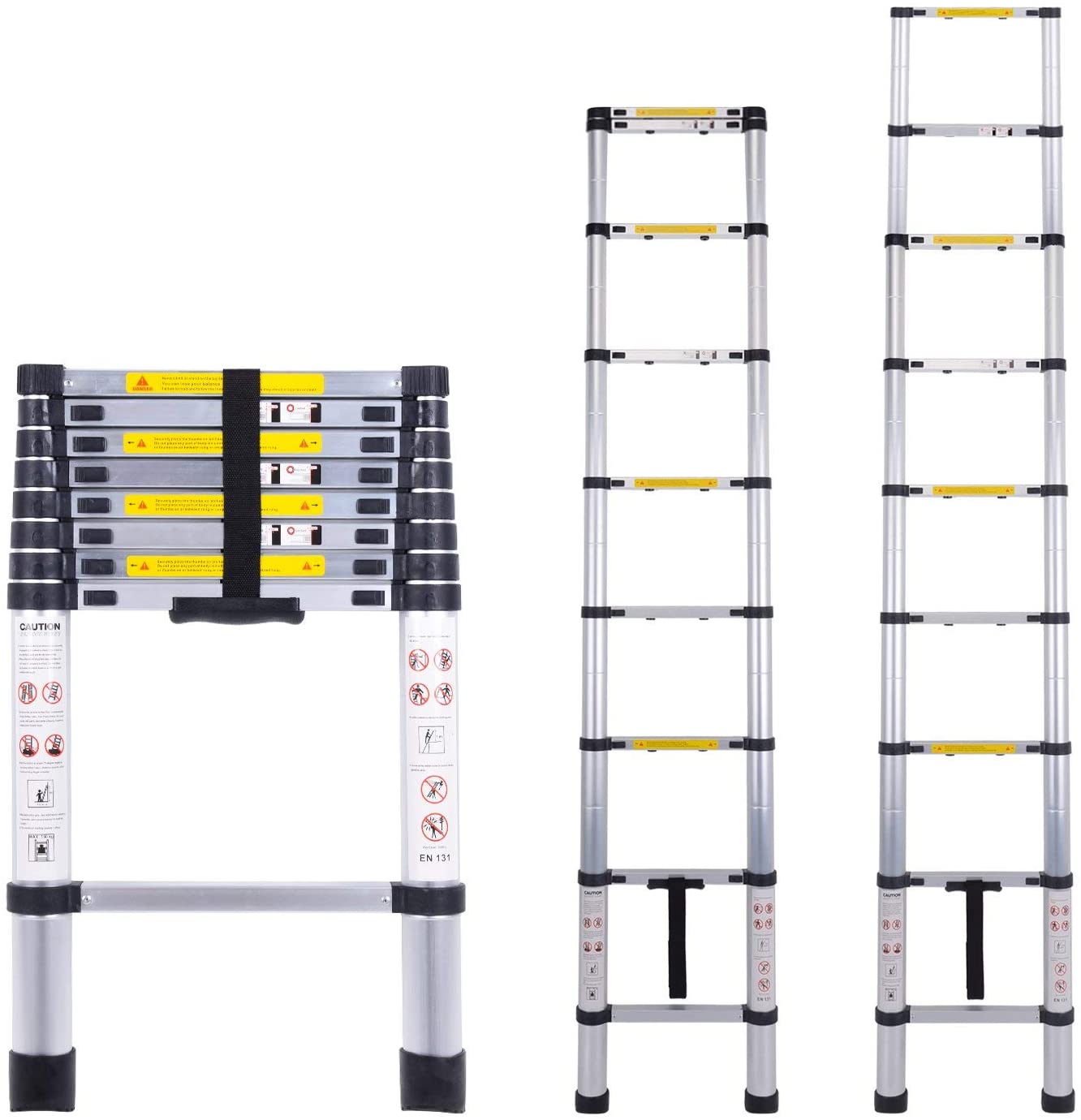 Ladder Telescopic Aluminium Extension Ladder 1m-2.6m