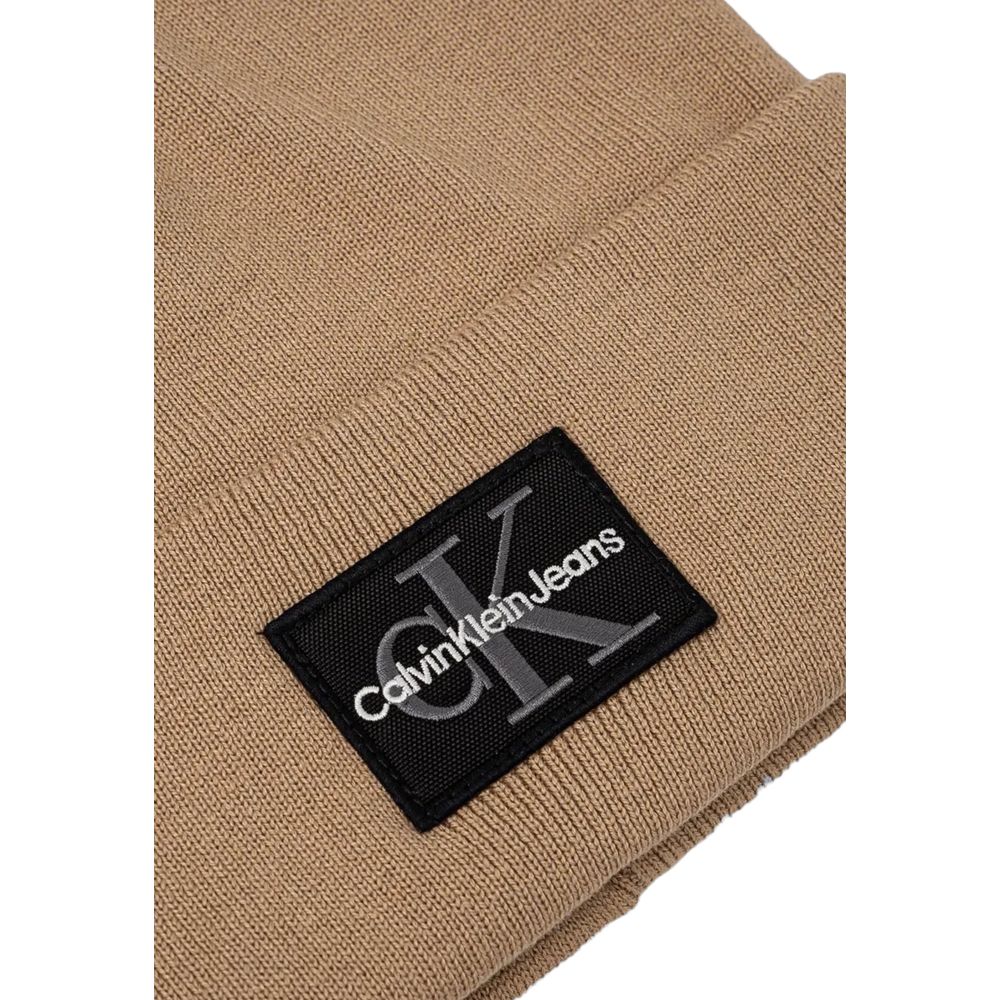Calvin Klein Jeans Beige Cotton Cap (Baseball Hat)