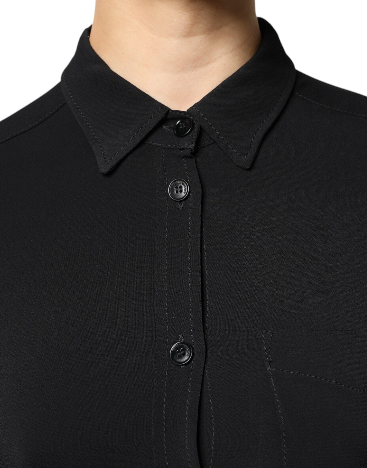 Emporio Armani Black Viscose Long Sleeves A-line Mini Dress