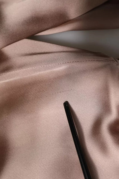 Emporio Armani Pink Satin Long Sleeves Sheath Wrap Mini Dress