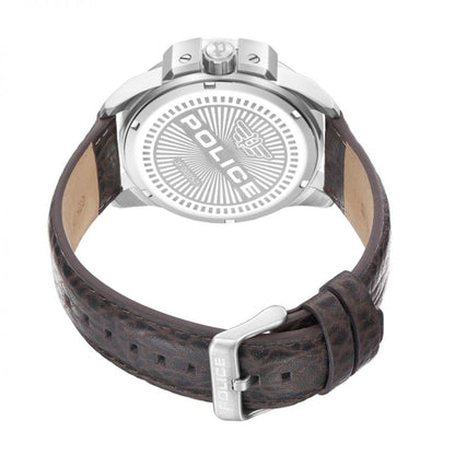 Police Brown Leather Dress Watch