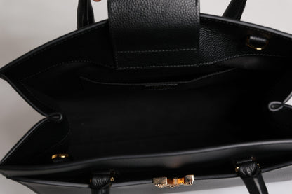 Versace Black Large Leather Top Handle Shoulder Crossbody Bag