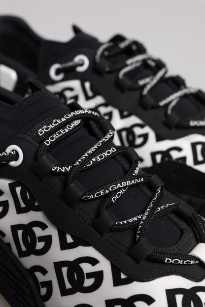 Dolce & Gabbana Black Logo Lace Up Low Top NS1 Sneakers Shoes