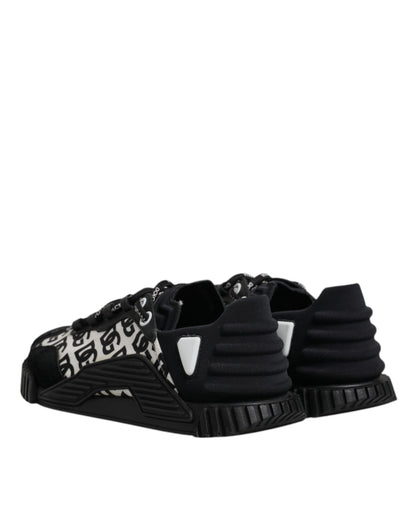 Dolce & Gabbana Black Logo Lace Up Low Top NS1 Sneakers Shoes